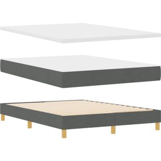 vidaXL vidaXL Box Spring Bed with Mattress Dark Grey 160x200 cm Fabric