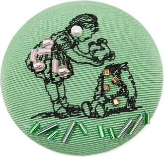 Undercover Spilla con ricamo - Verde