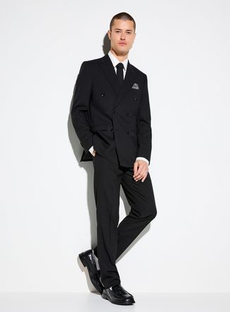 Soul of London Mens Double-breasted piqu&eacute; suit Slim fit