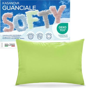 KASANOVA Cuscino guanciale fiocco memory Softy verde acido