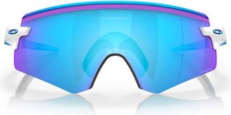Oakley Accessoires, Heren, Wit, ONE Size, Nylon, Sportieve Masker Zonnebril Wit Blauw