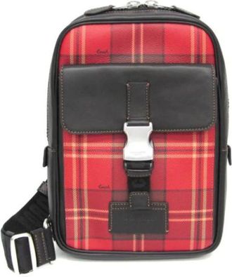 Coach Pre-owned Cross Body Bags, male, Red, Size: ONE SIZE Pre-owned Leather crossbody-bags