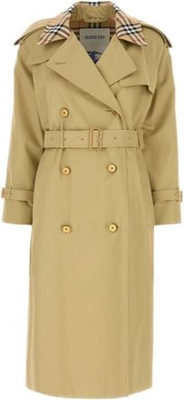 Burberry Sage green gabardine trench coat