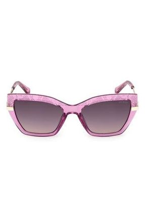 Guess Rectangular Sunglasses in Shiny Violet /Gradient Smoke at Nordstrom Rack