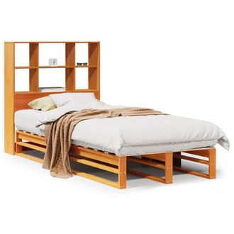 Berkfield Home Bookcase Bed without Mattress Wax Brown 100x200 cm Solid Wood