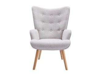 VENTE-UNIQUE.COM Sill&oacute;n cl&aacute;sico tela gris claro