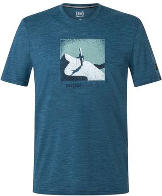 super.natural Almost Done Tee Merinoshirt f&uuml;r Herren | deep sea melange / various
