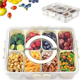 OEM Caja De Aperitivos Para Beb&eacute;s Y Ni&ntilde;os Con Compartimentos, Plato Para Aperitivos Con Tapa, Plato Para Servir, Frutos Secos, Picnics De Fruta