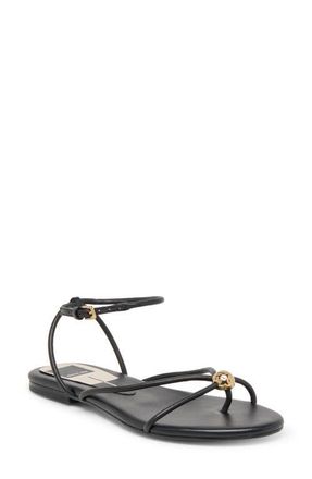 Dolce Vita Kenley Ankle Strap Sandal in Black Leather at Nordstrom, Size 6.5