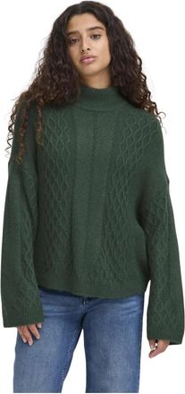 Ichi Ihmylle LS6 Strik 20124555 - Dames - Coltruien - Groen - 2XL - Truien & Vesten