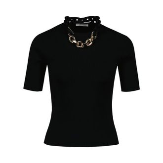 Paco Rabanne Polo Shirts, female, Black, Size: S Cardigan - Rabanne - Cotton - Black