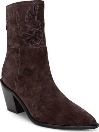 L'agence Anne Western Boot in Dark Brown Suede at Nordstrom, Size 9.5