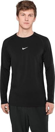 Nike Pro Dri-FIT Slim Long-Sleeve Fitness Top Mens Workout Black/White : 2XL, Elastane/Polyester