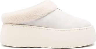 Giuseppe Zanotti platform shearling mules - women - Suede/Rubber/Sheep Skin/Shearling - 38 - White