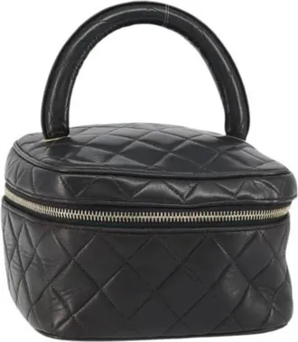 Chanel Pre-owned Handbags, female, Black, Size: ONE SIZE Pre-owned Leather Handbag