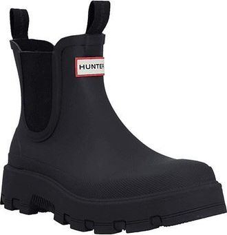 Hunter Elements Chelsea Rubber WoMens Black Wellington Boots - Size UK 3