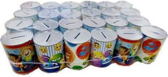 Trade Shop Trade Shop - Set De 24 Piezas Mini Piggy Bank En Puertas De La Moneda De Tin Billetes De Banco Dinero 9x11cm 500039