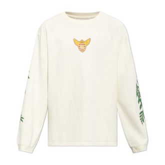 Rhude Hoodies & sweatvesten, Heren, Beige, XS, Katoen, Patch Sweatshirt
