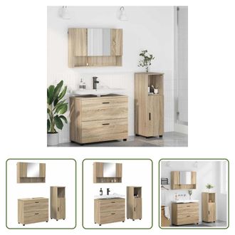 vidaXL Vidaxl Juego De Muebles De Ba&ntilde;o 3 Uds. Roble Sonoma