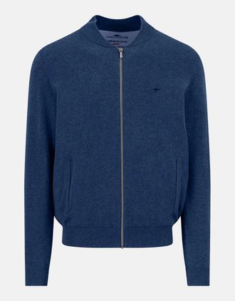 Fynch-Hatton Mens Fine Knit Zipped Cardigan Midnight - Blue - Size: 42