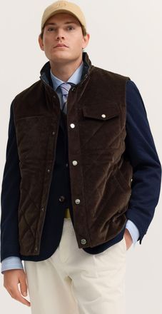 Bugatti Cordweste BUGATTI Regular Fit, Herren, Gr. 48, 90, braun, 97% Baumwolle, 3% Elasthan, unifarben, regular fit, ohne Ausschnitt, Westen Cordweste, mit S