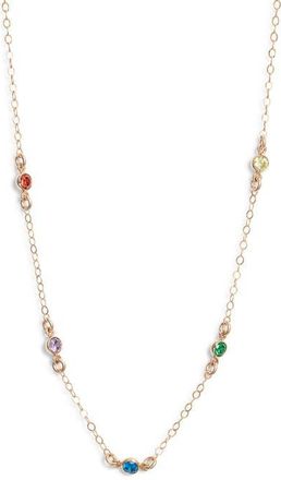 Set & Stones Multibirthstone Station Necklace in Gold /5 Charms at Nordstrom