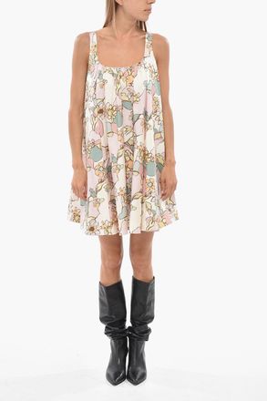 Zimmermann Mini Dress MAXINE Flared with Multicolored Floral Print Zimmermann