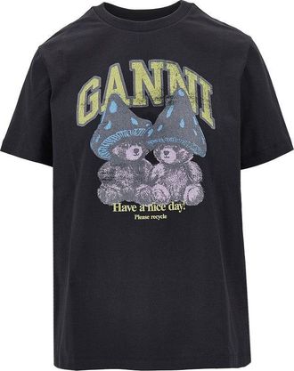 Ganni Mushroom Teddy print T-shirt Woman XS