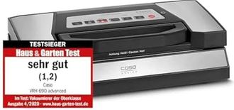 Caso Germany Vrh 690 Advanced Envasadora Al Vac&iacute;o Negra Acero Inoxidable