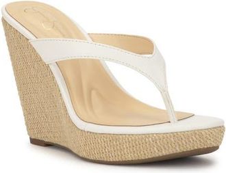 Jessica Simpson Jyseta Platform Wedge Flip Flop in Bright White at Nordstrom, Size 8.5