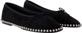 Alexander Wang Womens Lina Ballchain Ballerina Black Calfskin