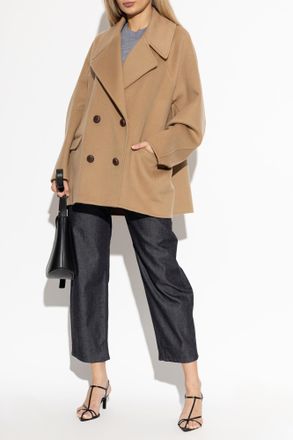 Loewe Wool Coat, Womens, Beige