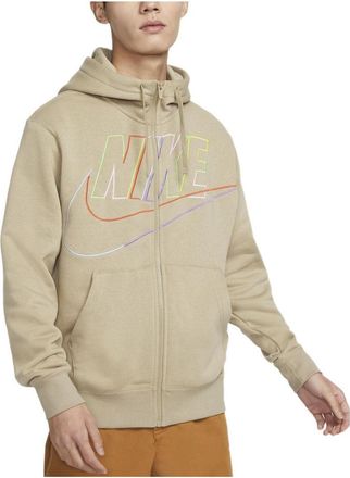 Nike Big Logo Sportswear Club Fleece Full-Zip Hoodie Khaki DX0536-247