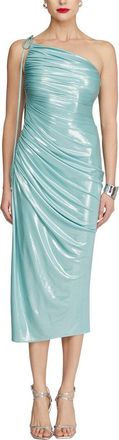 Halston Heritage Mona One Shoulder Midi Dress