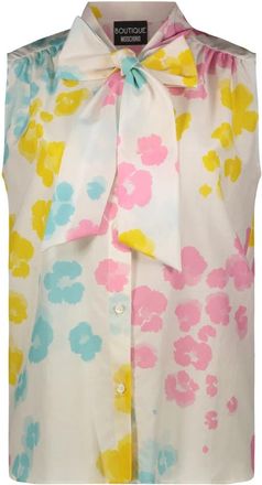 Moschino Mouwloze Blouse - Dames - Overhemden - Veelkleurig - XS - Katoen - Overhemden