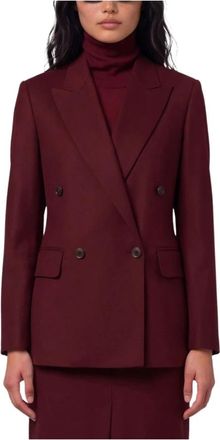 Max Mara Scenico Double-Breasted Blazer - Dames - Blazers - Rood - S - Wol - Jassen