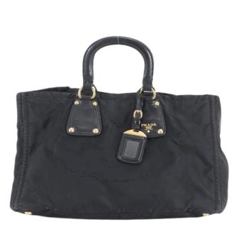 Prada Pre-owned Handbags, female, Black, Size: ONE SIZE Pre-owned Vintage Tote Bag