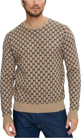 John Richmond Maglia - Heren - Ronde hals truien - Beige - L - Truien & Vesten