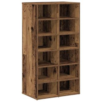 Berkfield Home Shoe Rack Old Wood 54x34x100.5 cm Engineered Wood in Brown