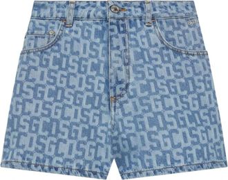 GCDS Monogram Denim Shorts - Dames - Denim shorts - Blauw - W32 - Denim - Korte Broeken