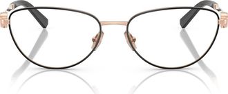 Tiffany & Co. 54mm Oval Optical Glasses in Rose Gold Blk at Nordstrom