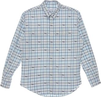 Maison Kitsuné Camicia a quadri a maniche lunghe - Blu