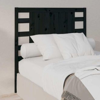 vidaXL Headboard Black 106x4x100 cm Solid Wood Pine Vidaxl
