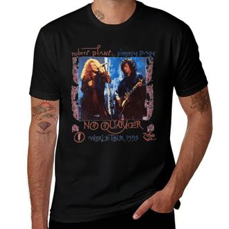 Generic Led Music Zeppelin Robert Rock Plant & Jimmy Guitarist Page 1995 World Tour Retro T-Shirt - Vintage Rock Band Concert Tee for Men and Women Black-Styl
