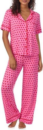 Room Service PJs Print Pajamas in Pink/Heart at Nordstrom, Size X-Large
