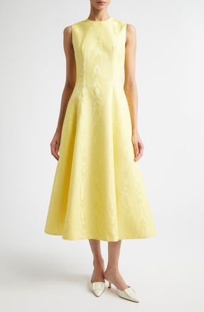 Emilia Wickstead Mara Mikado Midi Dress in Lemon at Nordstrom, Size 4 Us