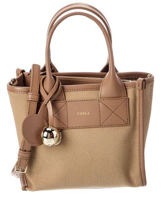 Furla Divide Leather-Trim Crossbody