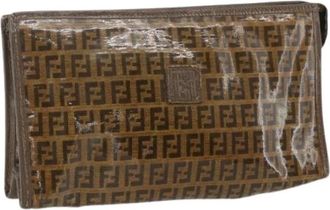 Fendi Pre-owned Plastic Clutch - Dames - Vintage Clutch - Bruin - ONE Size - Vintage