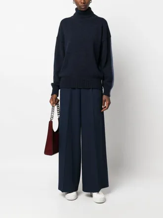 Alysi Mohair Wool Turtleneck Sweater - Midnight blue