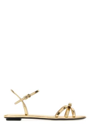 Prada Gold Solid Sandals